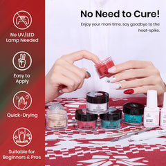 Beetles Dip Powder red glitter nails for bold holiday style.