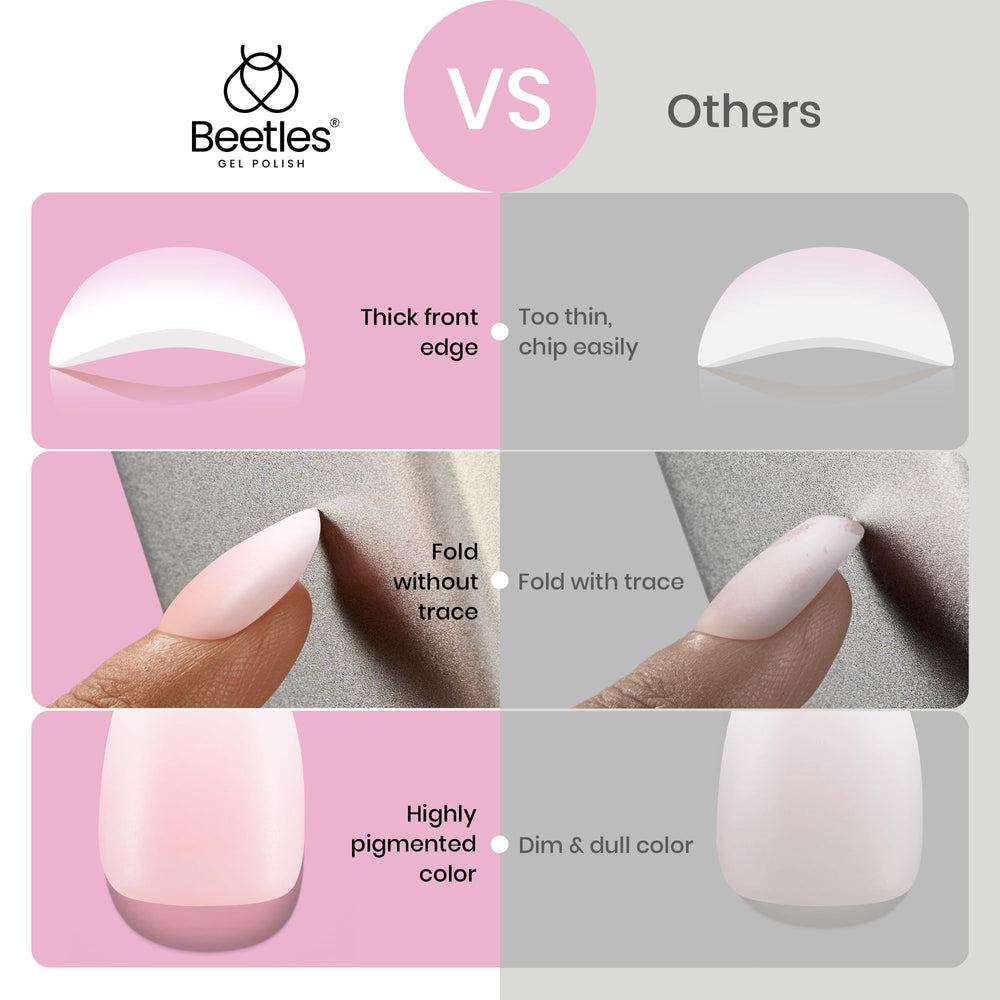 Beetles 0-44 mm leading edge provides slim durable nail tips
