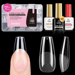 Beetles Etch-X coffin medium nail tips in 12 sizes for precise natural-fit manicures