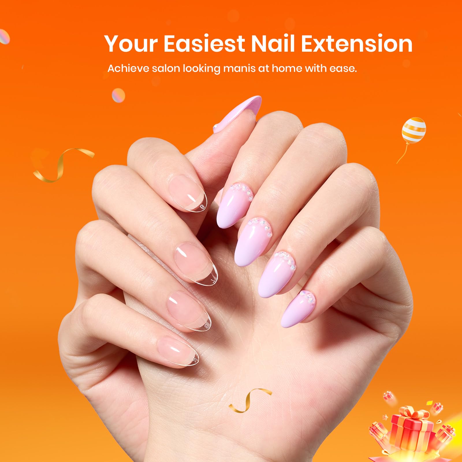 Beetles Etch-X almond tips with half-matte texture for adhesion