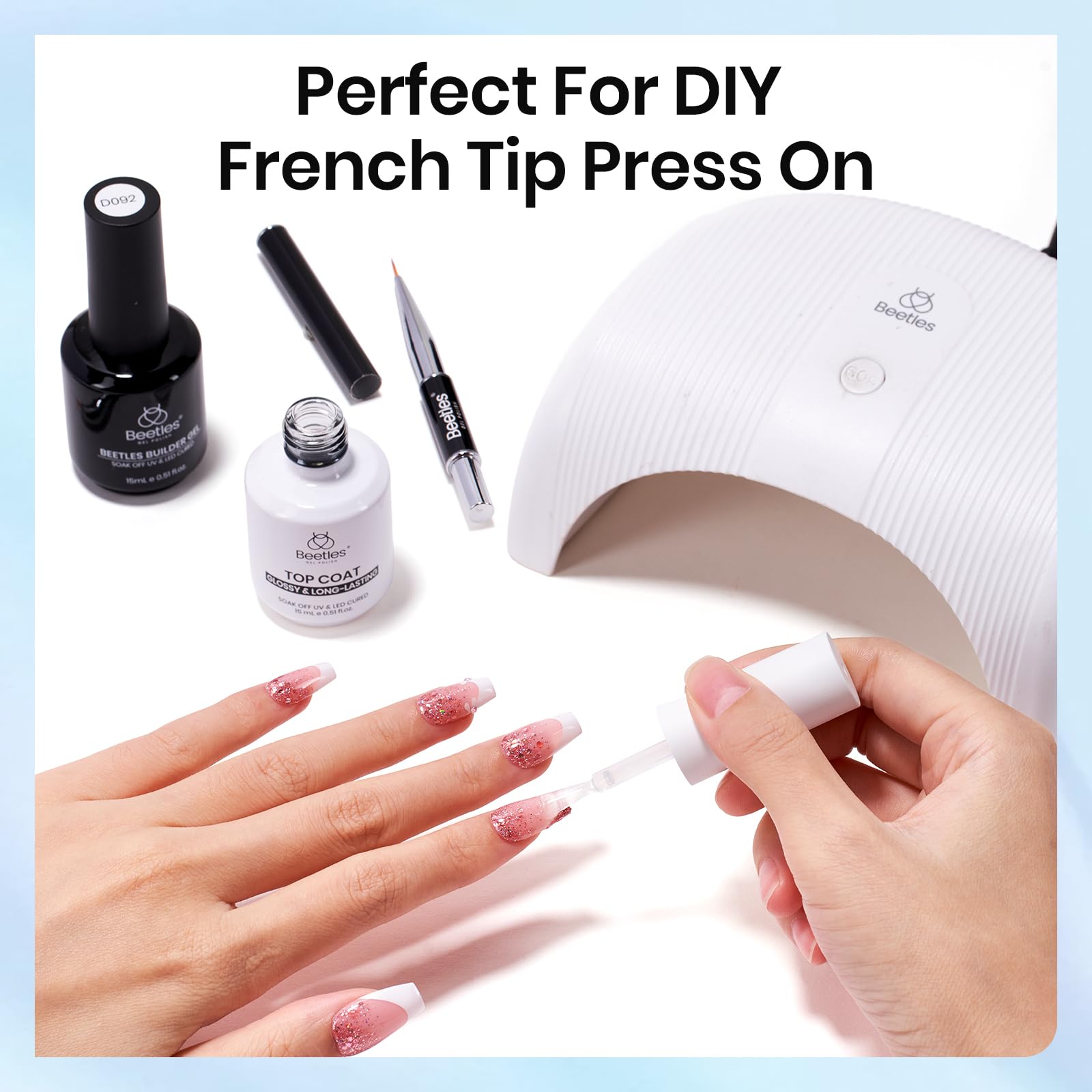 Beetles Extra Glossy Top Coat no-wipe bottle adds durable shine and protection.