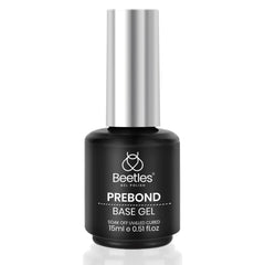 Beetles Gel Base Coat bottle application promotes strong adhesion for a longer-lasting manicure.