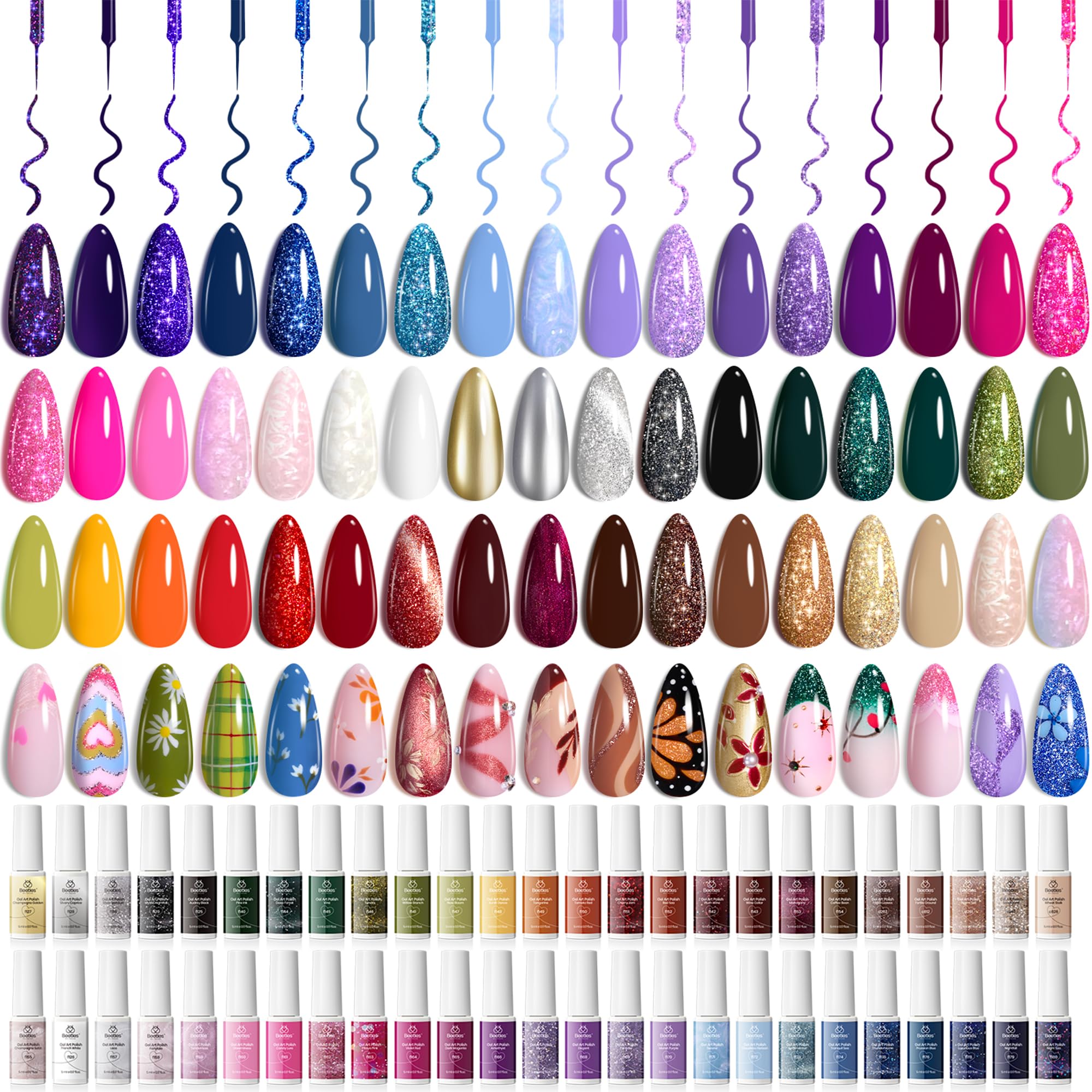 Beetles Gel Liner color gel bottle for precise nail lines
