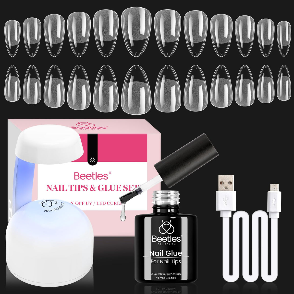 Beetles Gel Nail Kit Amond Shape collection for durable salon grade results at home.