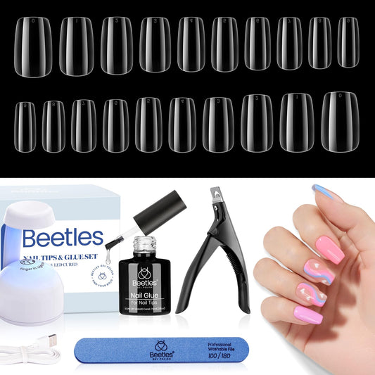 Beetles Gel Nail Kit box with UV-LED lamp for at-home manicure exploration.