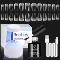 Beetles Gel Nail Kit coffin tips for durable DIY nail extensions.