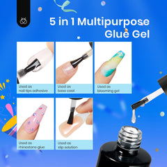 Beetles Etch-X 5-in-1 nail glue gel; multi-use adhesive and cure gel.