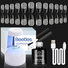 Beetles Etch-X LED lamp setup for at home nail extensions