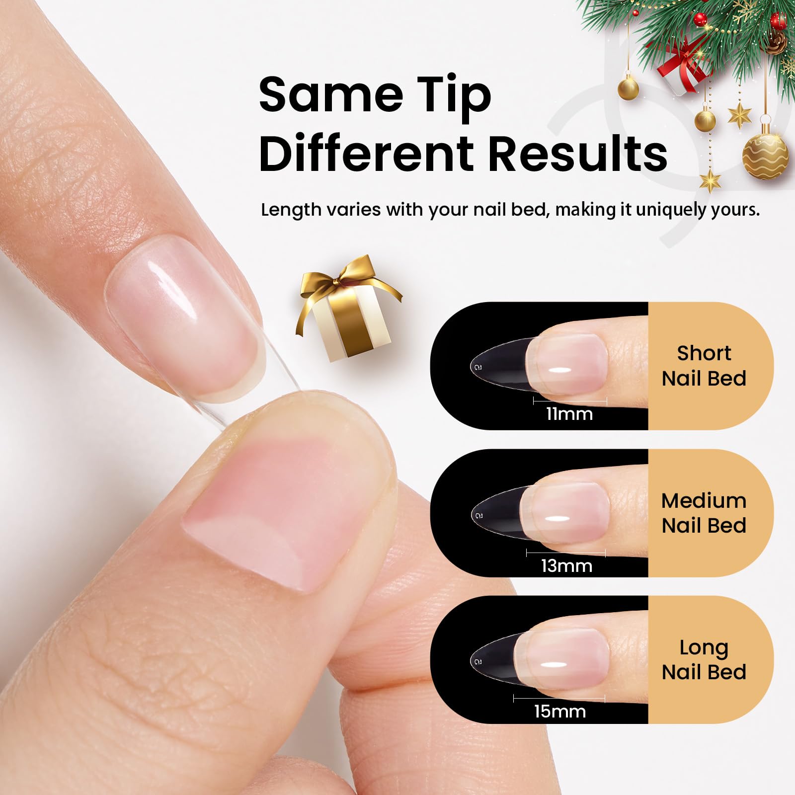 Beetles completed at-home manicure with almond tips showcase