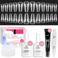 Beetles gel nail kit medium coffin – complete at-home extension solution.