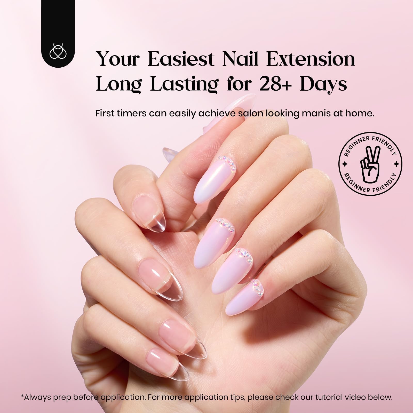 Beetles Gel Nail Kit pink top coat adds gloss and durability.