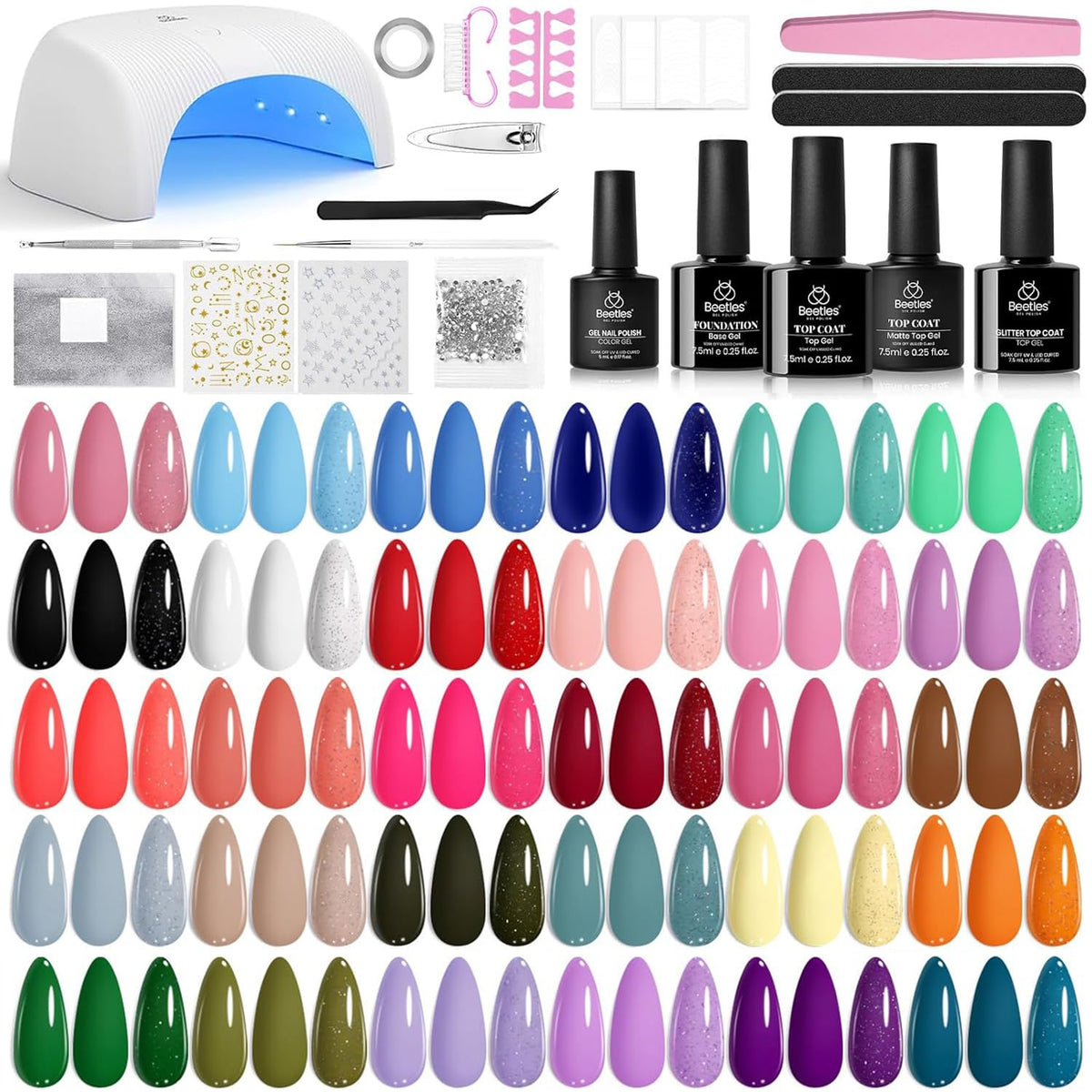 Beetles Gel Nail Kit UV lamp for fast, even curing at home.