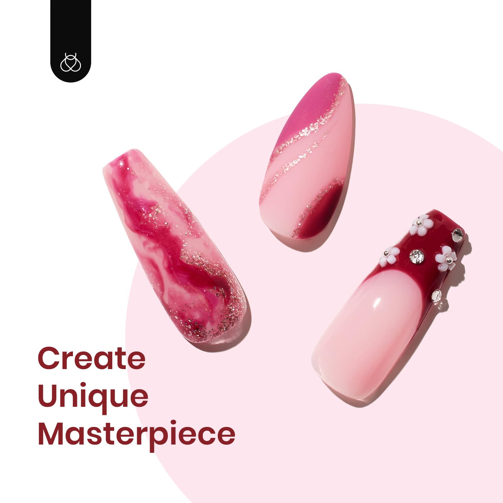 Beetles gel nail polish application with base coat and kit ready.