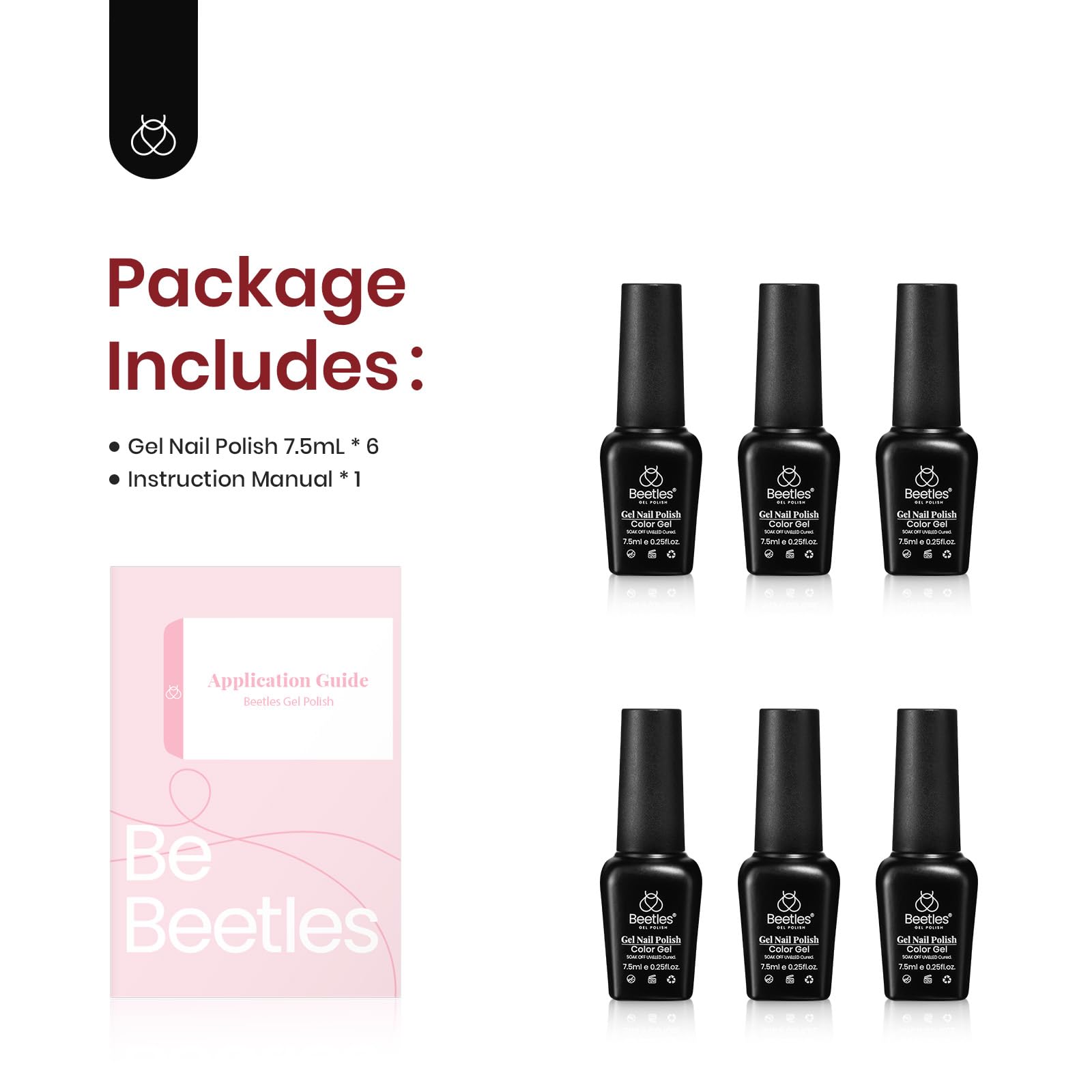 Beetles gel nail polish glitter-brown detail with shimmering finish.