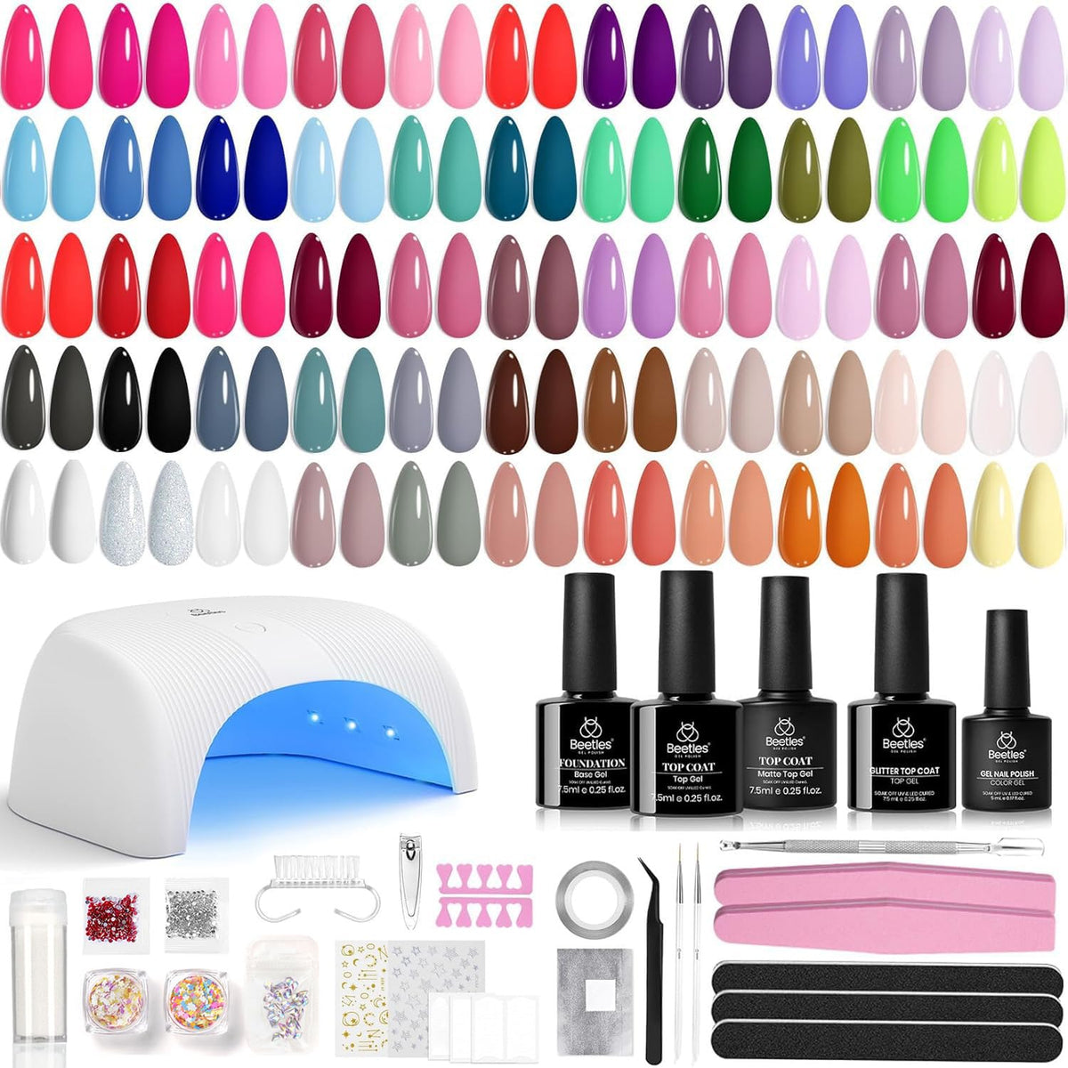 Beetles gel nail polish kit with UV light for at-home manicure