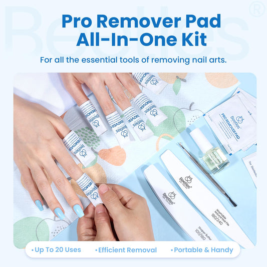 Beetles remover alcohol pads for clean, ready-to-use nails.