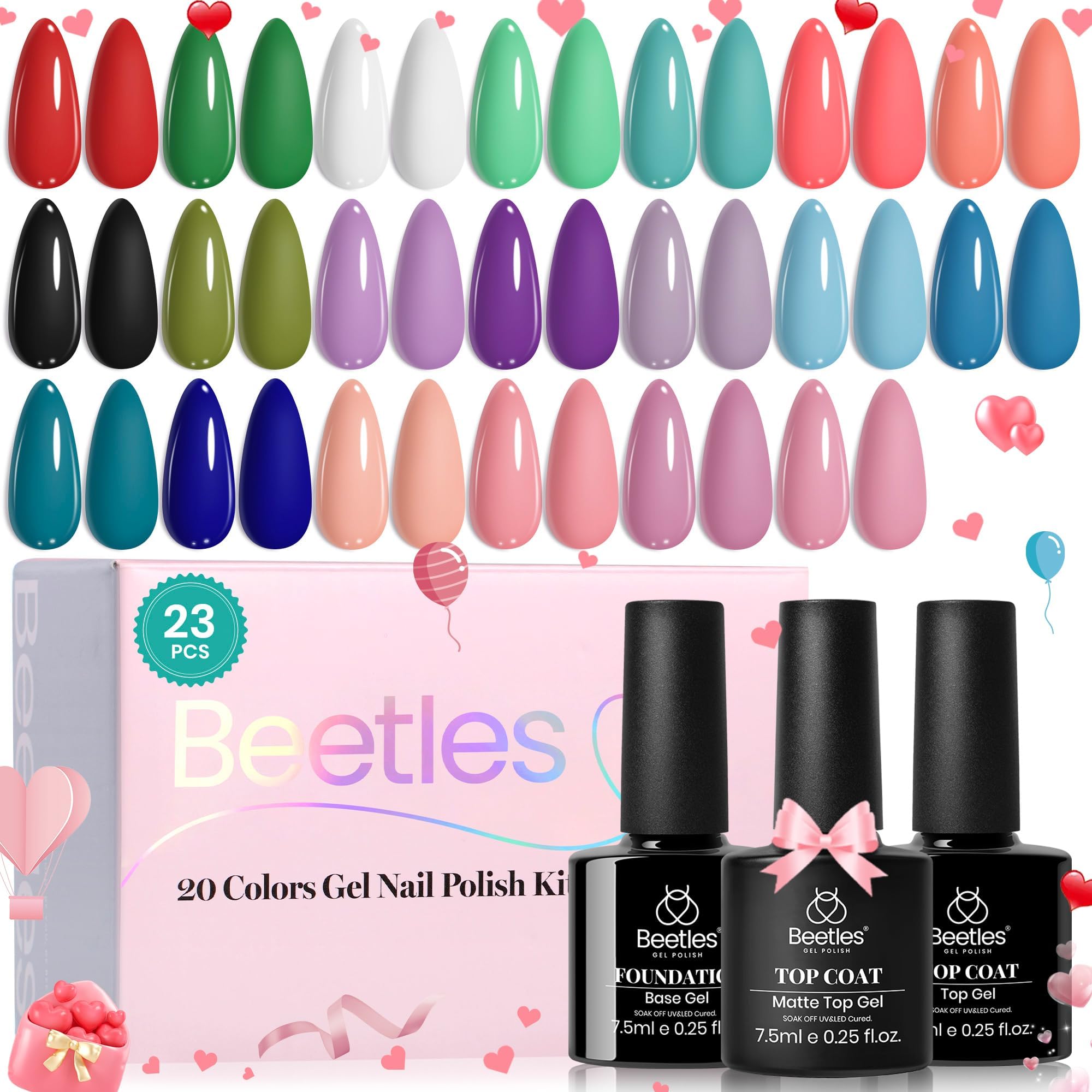 Beetles gel nail polish set color palette for vibrant nails