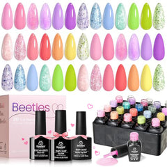 Beetles Gel Polish Set pastel palette swatches for versatile nail art