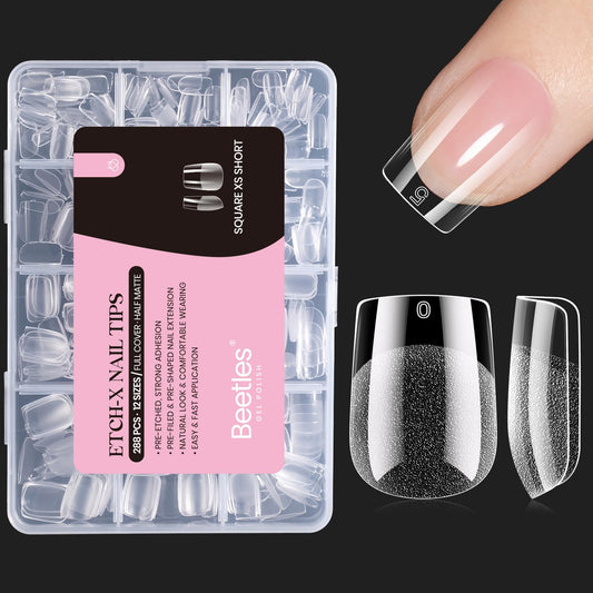 Beetles Gel Nail Tips 288-piece pack for quick, natural-looking extensions.