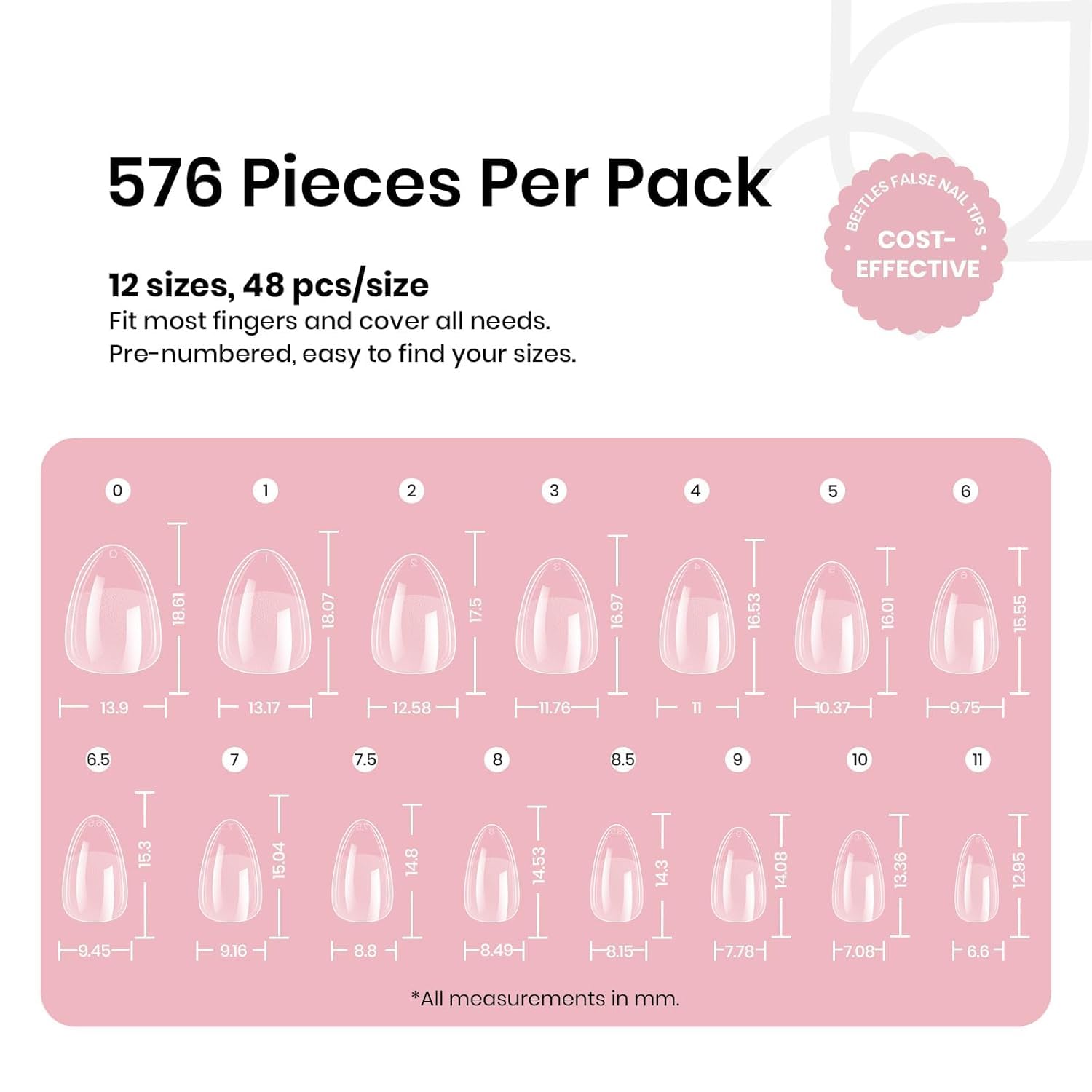 Beetles Gel Nail Tips 12 sizes ready for natural nail matching