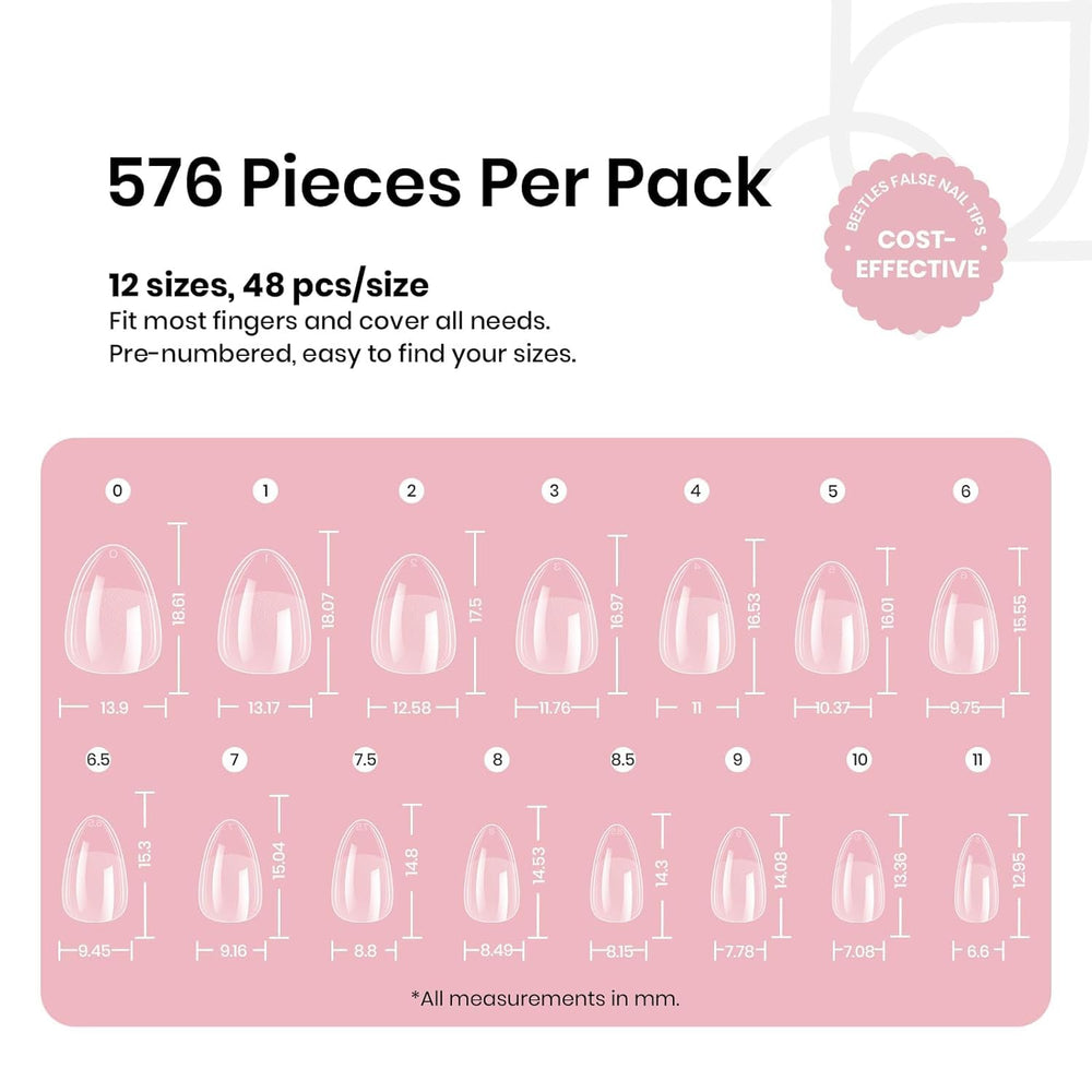 Beetles Gel Nail Tips 12 sizes ready for natural nail matching