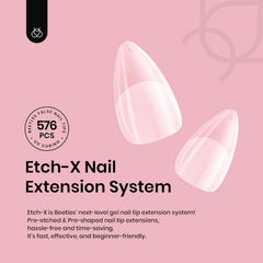 Beetles Gel Nail Tips almond half-matte set for precise DIY fitting