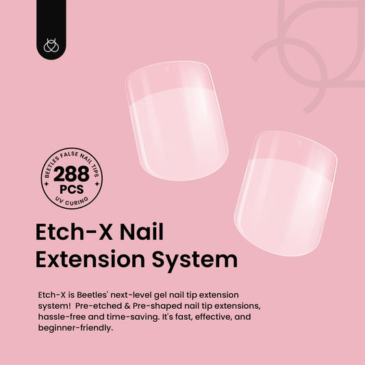 Beetles Gel Nail Tips with half-matte etch-X finish for elegant daily wear.