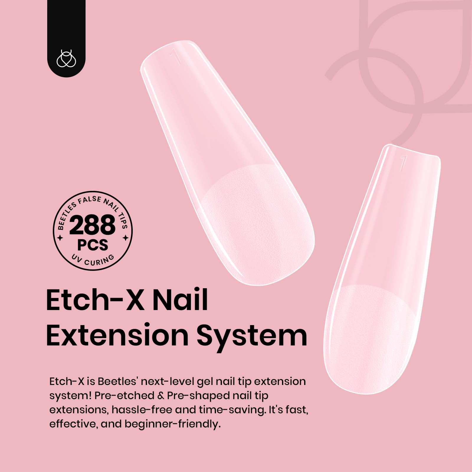 Beetles Gel Nail Tips Half Matte Inside for easier adhesion