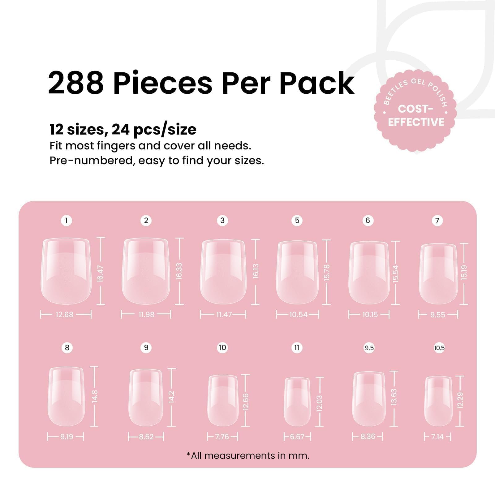 Beetles Gel Polish tips made of acrylic for stronger wear and a smooth finish