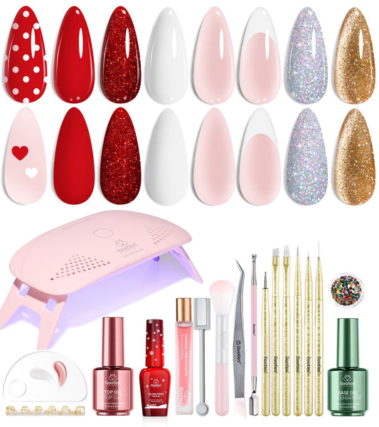 Beetles Gel Polish 27-piece kit box enables salon-quality nails at home.