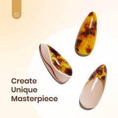 Beetles Gel Polish Amber Attraction application angle demonstrates smooth brush strokes.