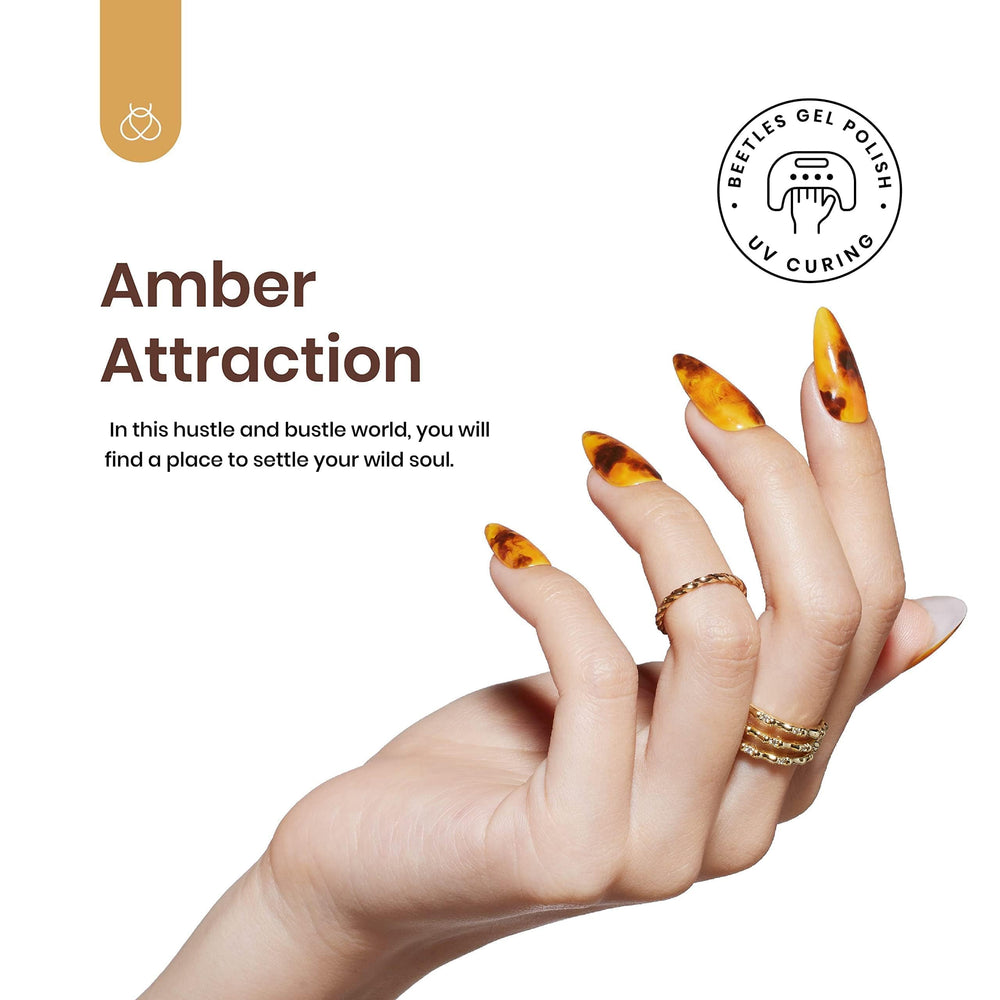 Beetles Gel Polish Amber Attraction five-shade palette for versatile brown nail looks.
