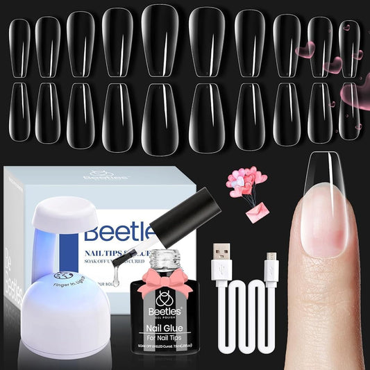Beetles Gel Polish Extension Set with 500 tips for at-home manicures