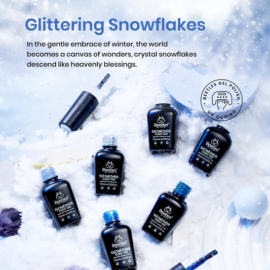 Beetles Gel Polish Glitter Silver bottle adds shimmering accent and durability.