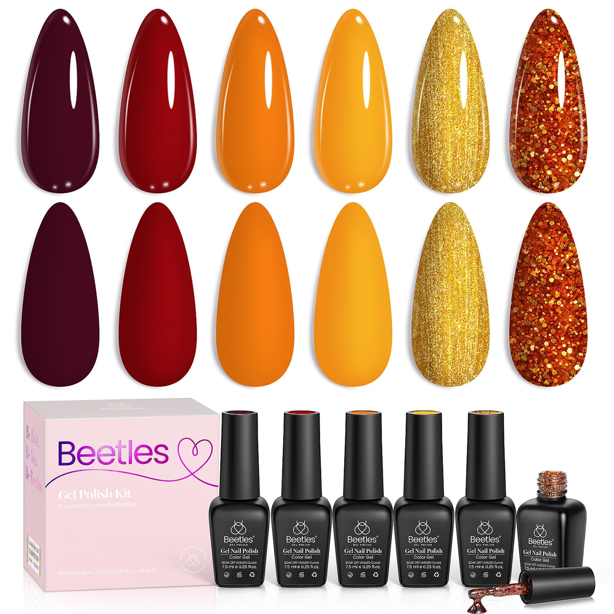 Beetles Golden Blessing bottles display warm autumn hues for easy at-home nails