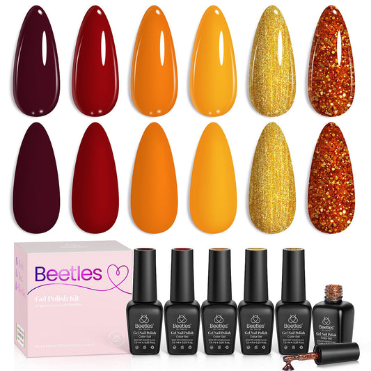 Beetles Golden Blessing bottles display warm autumn hues for easy at-home nails
