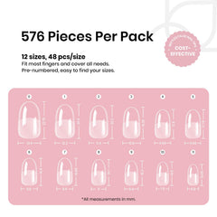 Beetles Gel Polish short oval tips with half-matte inner surface for stronger gel bonding.
