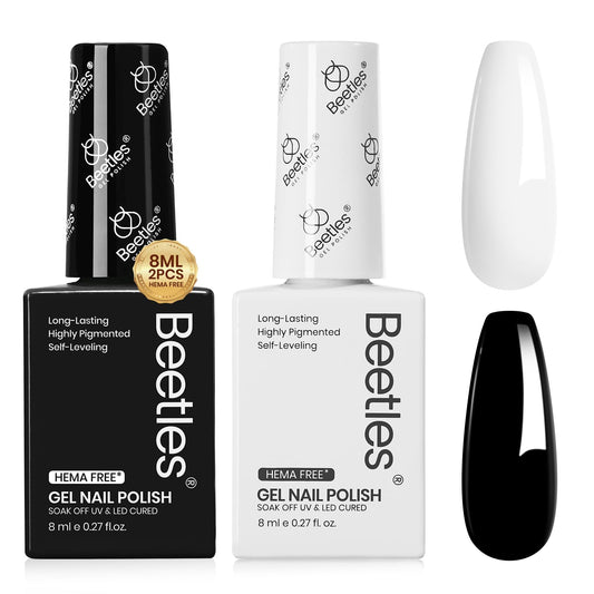 Beetles Gel Polish Kit with Black Bottle Design for Bold, Salon-Ready Nails.