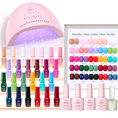 Beetles Gel Polish kit color palette offers versatile shades for at-home manicures.