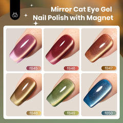 Beetles Gel Polish lake blue cat eye swatch with reflective depth