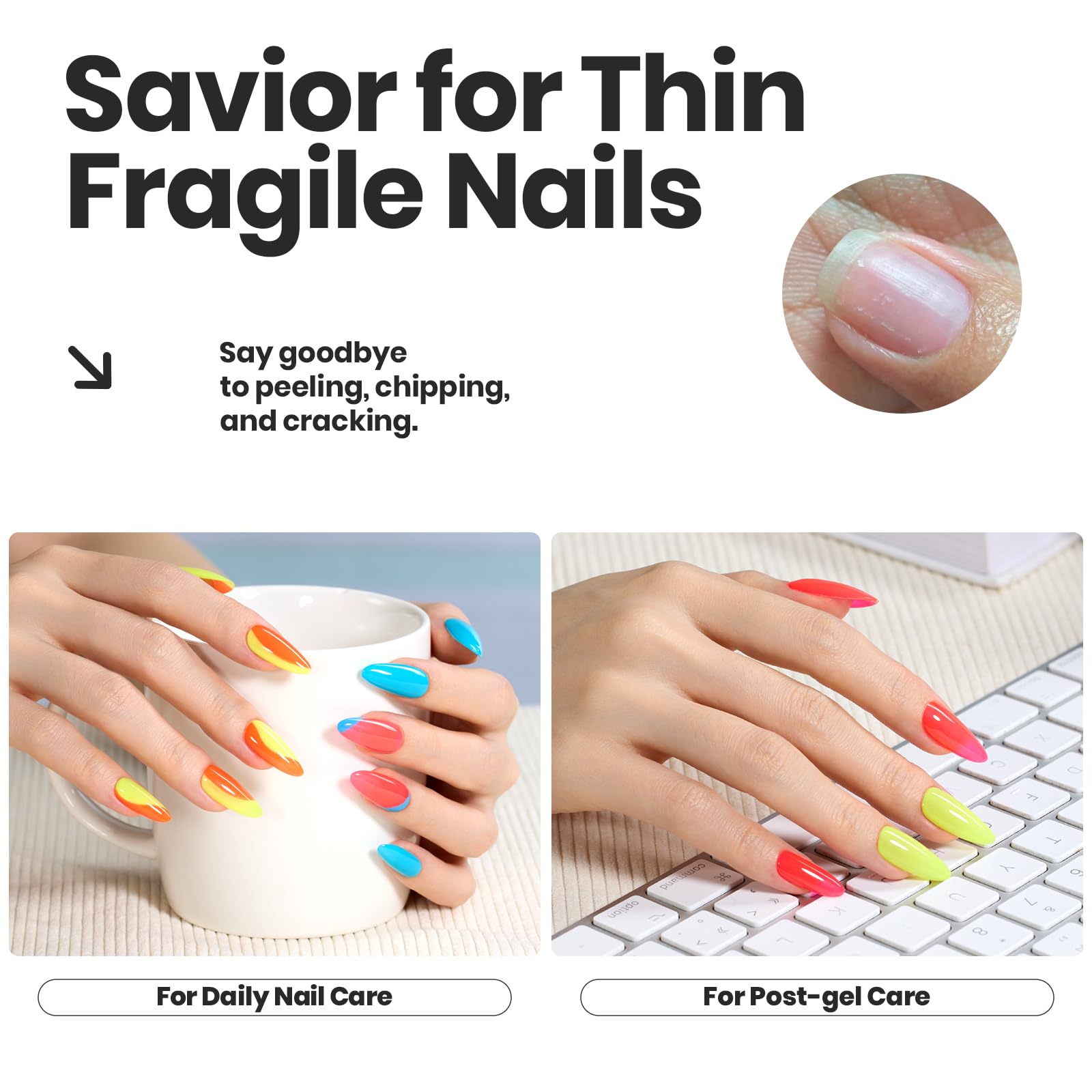 Beetles Gel Polish neon gloss finish image highlights long-lasting shine on nails.