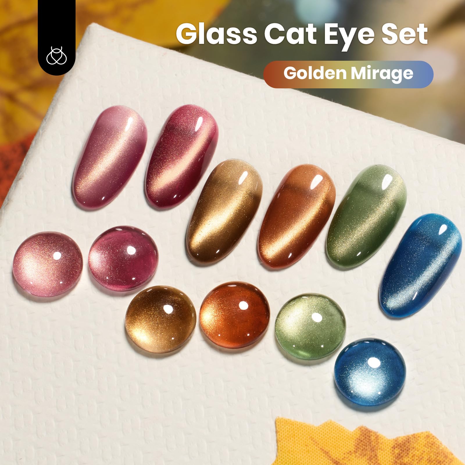Beetles Gel Polish olive green cat eye swatch with magnetic effect