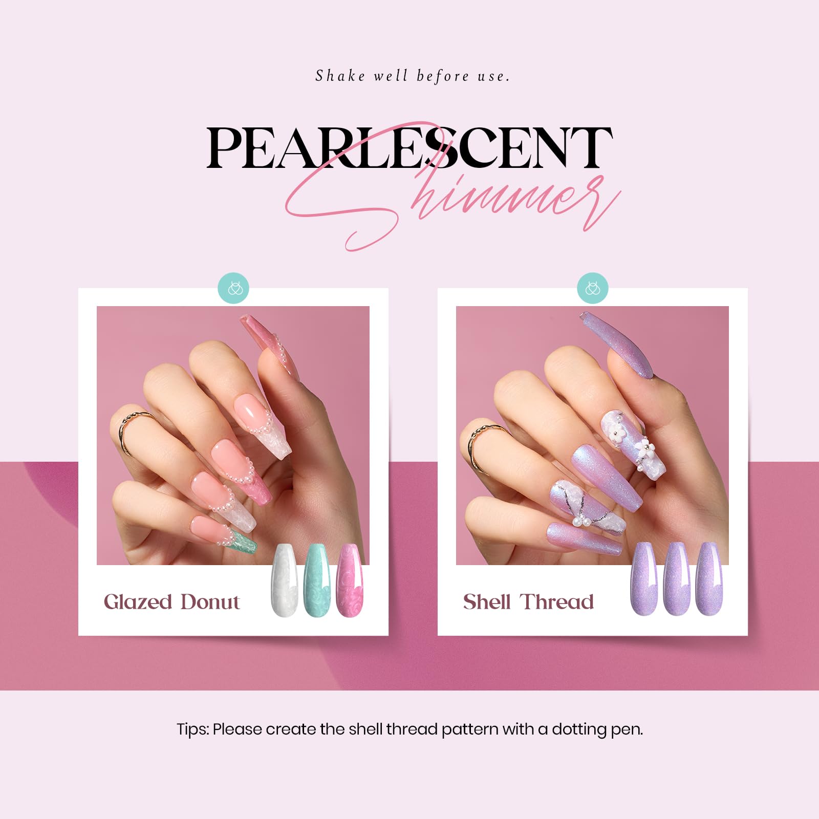Beetles pink pearl glitter polish adds subtle shimmer to nails.