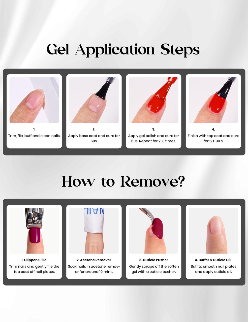 Beetles Gel Polish almond tips and stickers for creative nail art