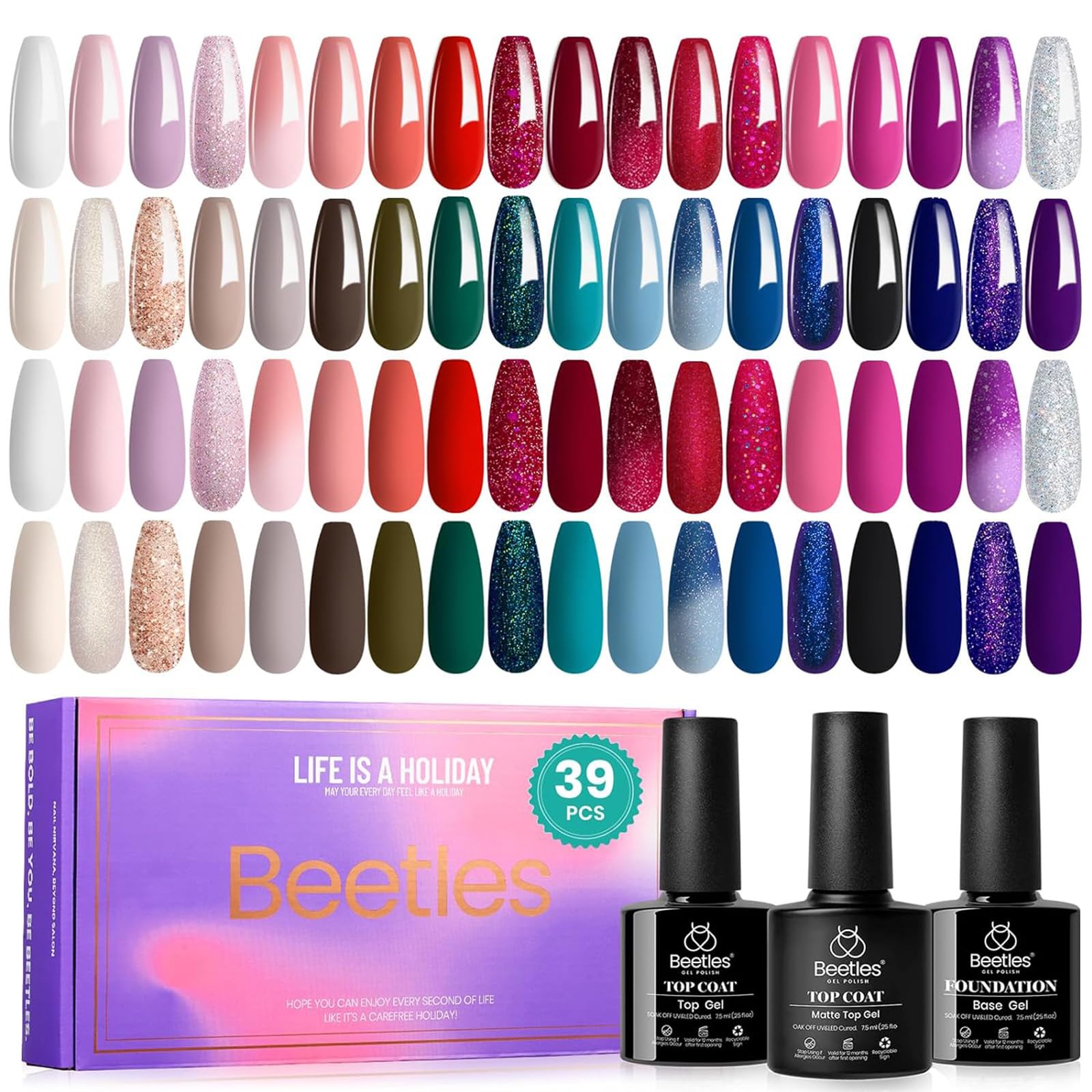 Beetles Gel Polish Set 39Pcs gift-ready packaging for gifting
