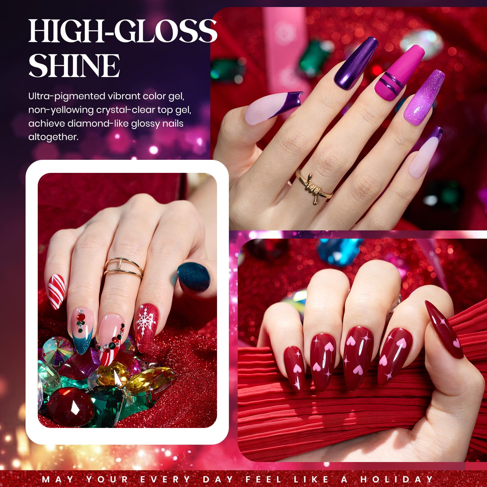 Beetles Gel Polish Set 39Pcs green glitter for festive sparkle