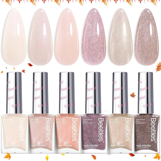 Beetles Gel Polish Set: six nude shades for versatile DIY manicures