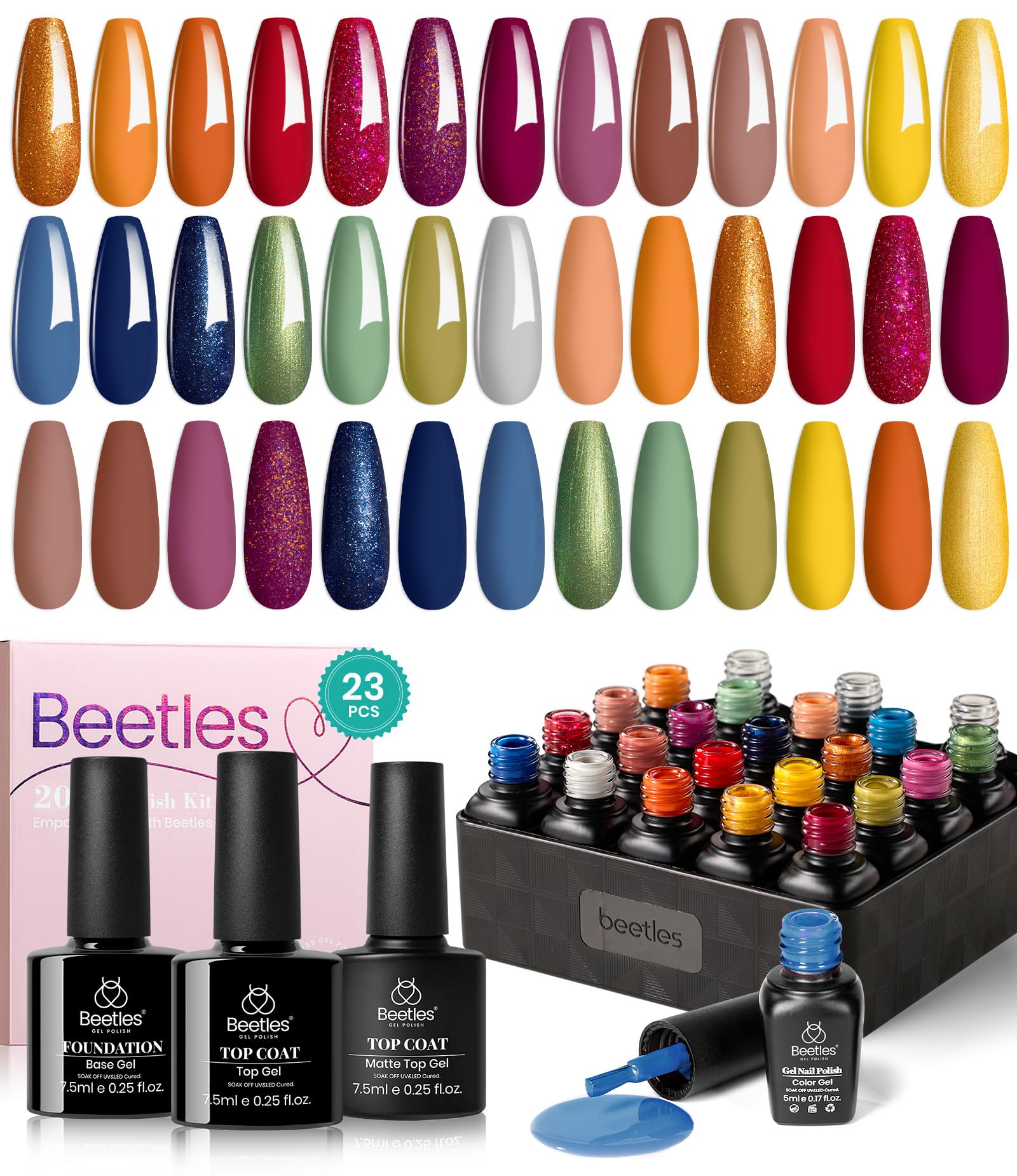 Beetles Gel Polish Set full color collection for versatile fall and winter nails
