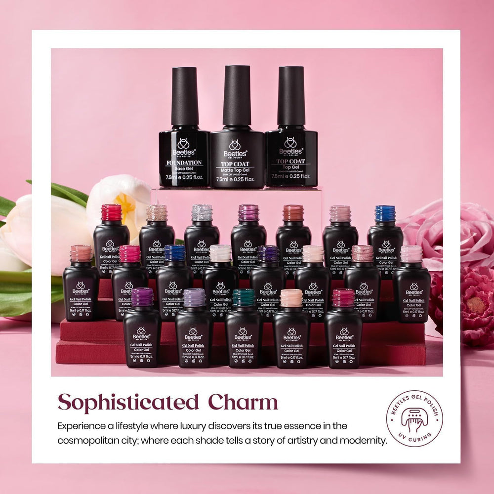 Beetles Gel Polish Set red glitter shade for bold fashion statements.