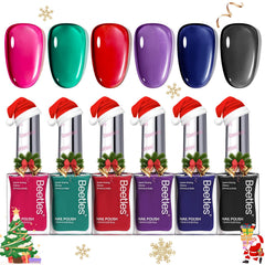 Beetles Gel Polish Set six colors palette for quick, vibrant manicures.